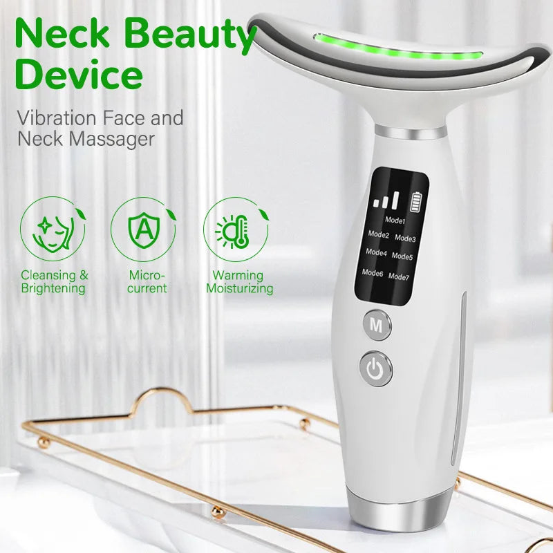 RadianceLift™ EMS7 Color Face &amp; Neck Massager – Voor een Stralendere en Verzorgde Huid