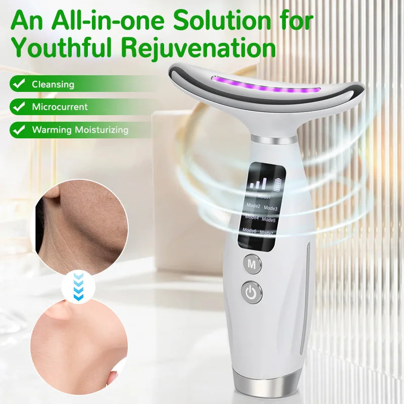 RadianceLift™ EMS7 Color Face &amp; Neck Massager – Voor een Stralendere en Verzorgde Huid