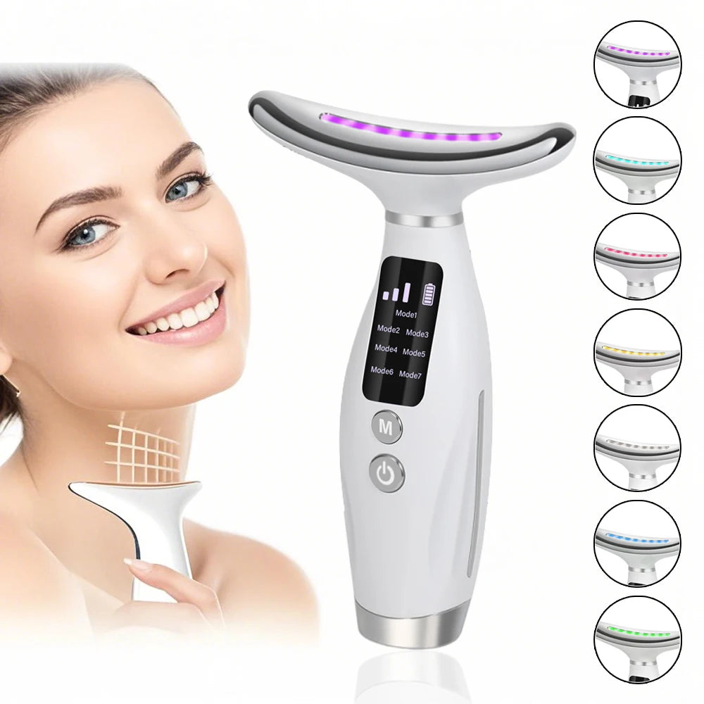 RadianceLift™ EMS7 Color Face &amp; Neck Massager – Voor een Stralendere en Verzorgde Huid