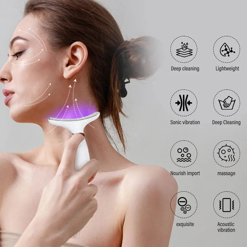 RadianceLift™ EMS7 Color Face &amp; Neck Massager – Voor een Stralendere en Verzorgde Huid