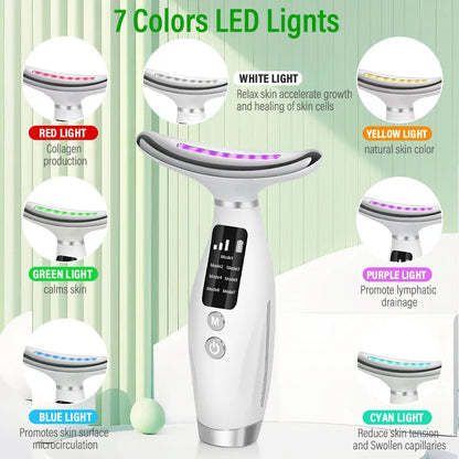 RadianceLift™ EMS7 Color Face &amp; Neck Massager – Voor een Stralendere en Verzorgde Huid